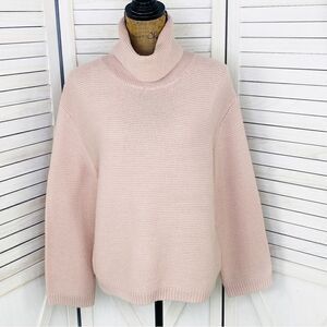 H&M Divided Cowl Neck Waffle Knit‎ Crop Sweater Mauve Pink XS